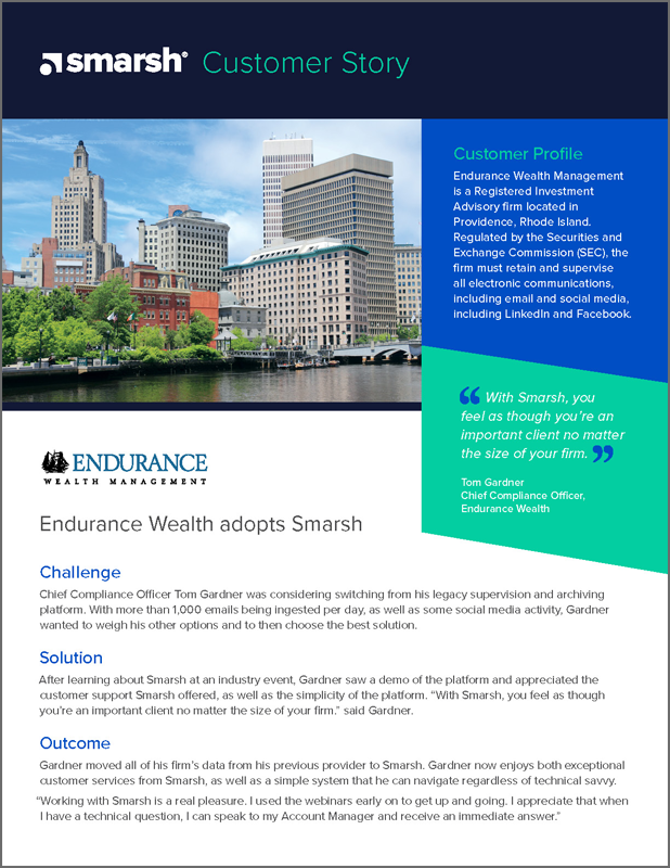 Endurance Wealth Adopts Smarsh